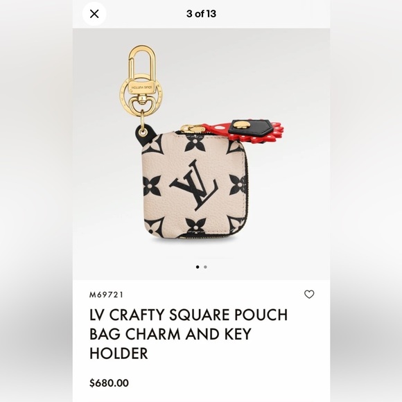 Louis Vuitton Accessories - Louis Vuitton CRAFTY SQUARE POUCH BAG CHARM monogram KEY HOLDER keychain M69721